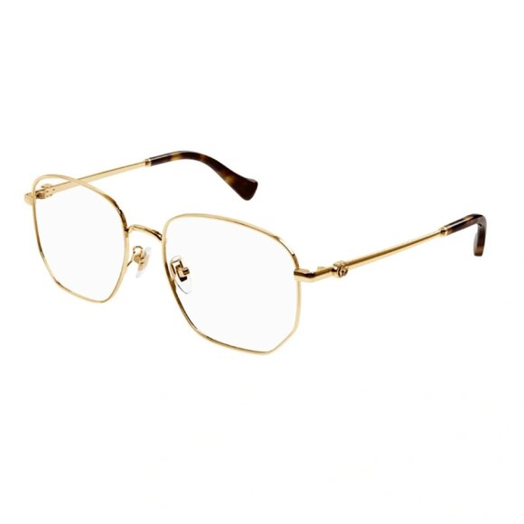NWT GUCCI EYEGLASSES WOMEN GOLD GEOMETRIC EYEWEAR GUCCI - Picture 1 of 3